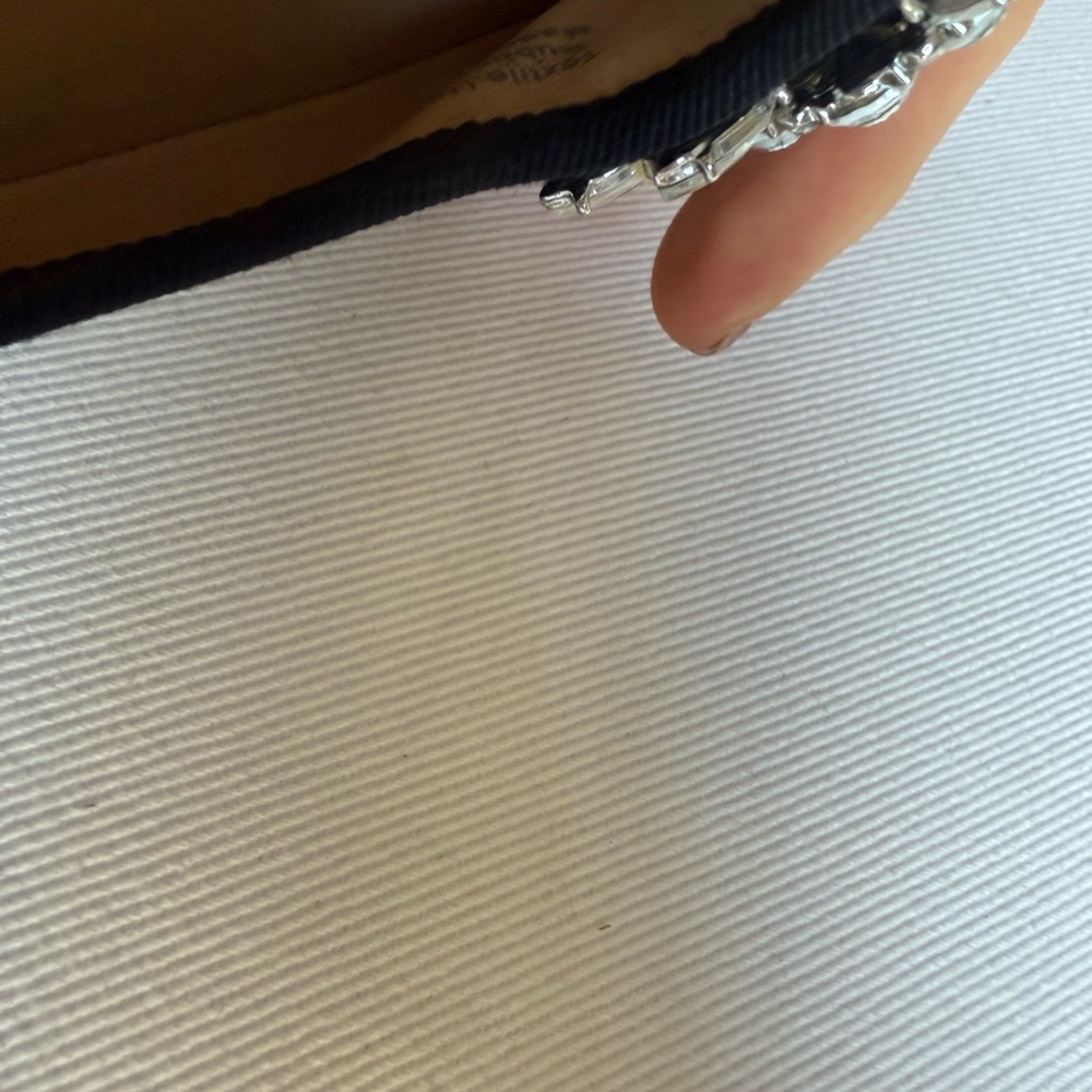 Badgley Mischka Black Flats with Crystal Accents - Picture 6 of 7